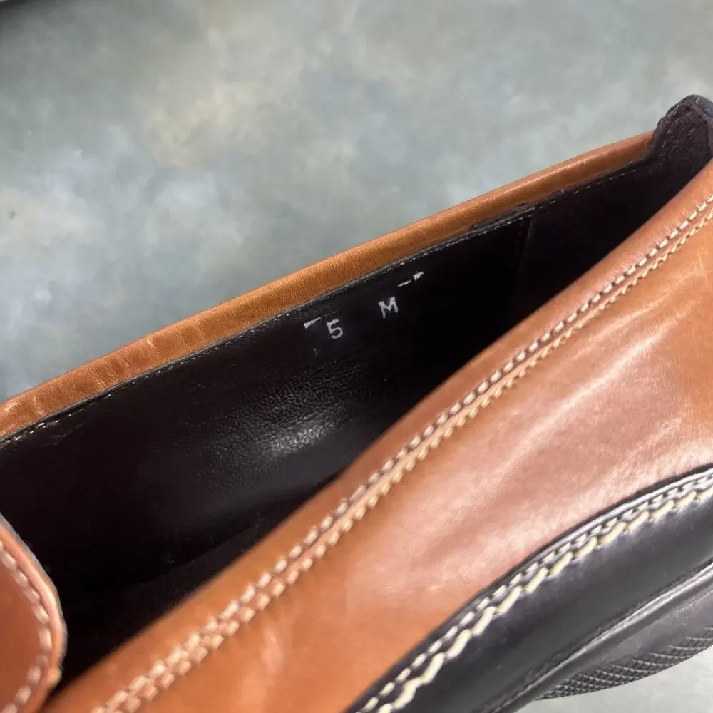 Sesto Meucci Italy Leather Tassel Driving Loafers Womens Size 5 Vintage